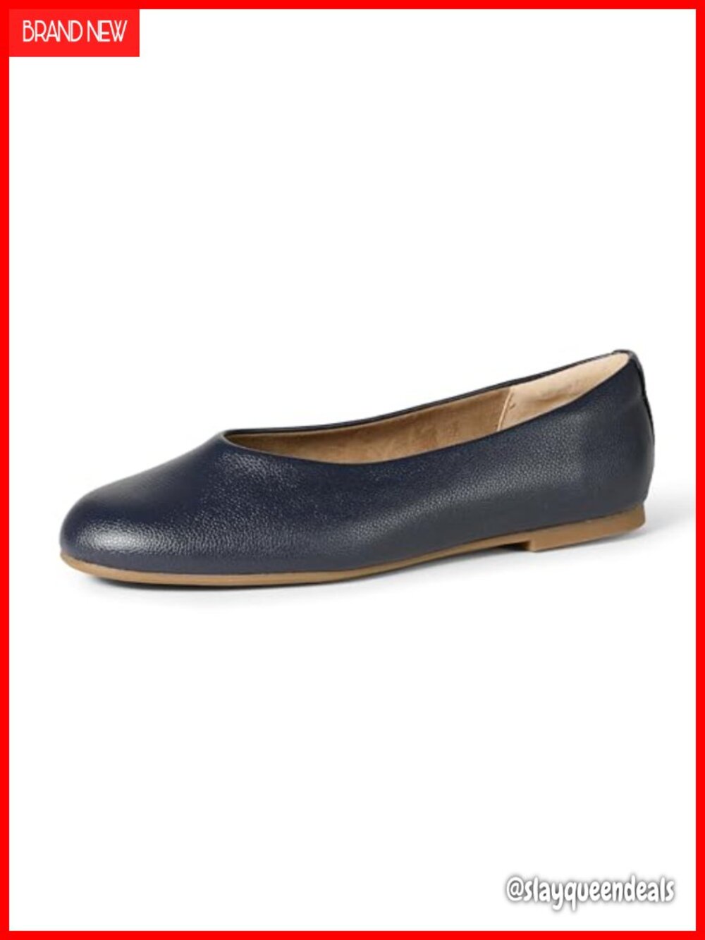Women's Ballet Flats Faux Pebbled Leather Memory Foam Comfort Shoes
